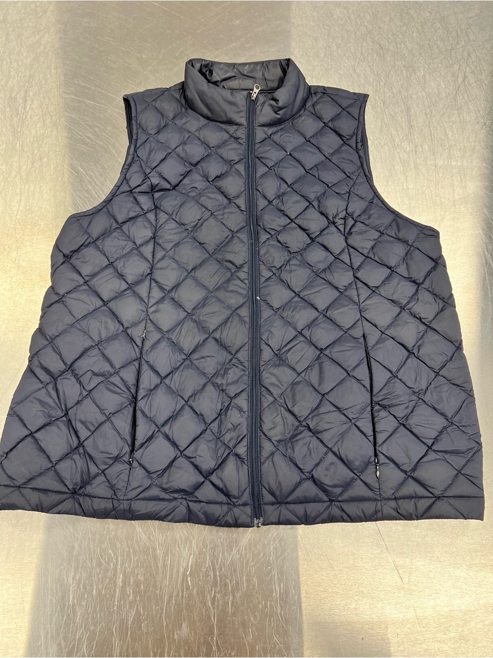 J. Jill Down Navy Quilted Puffer Vest Women’s Large